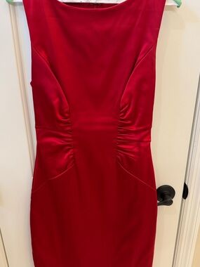 Cache Red Sleeveless Midi Sheath Dress